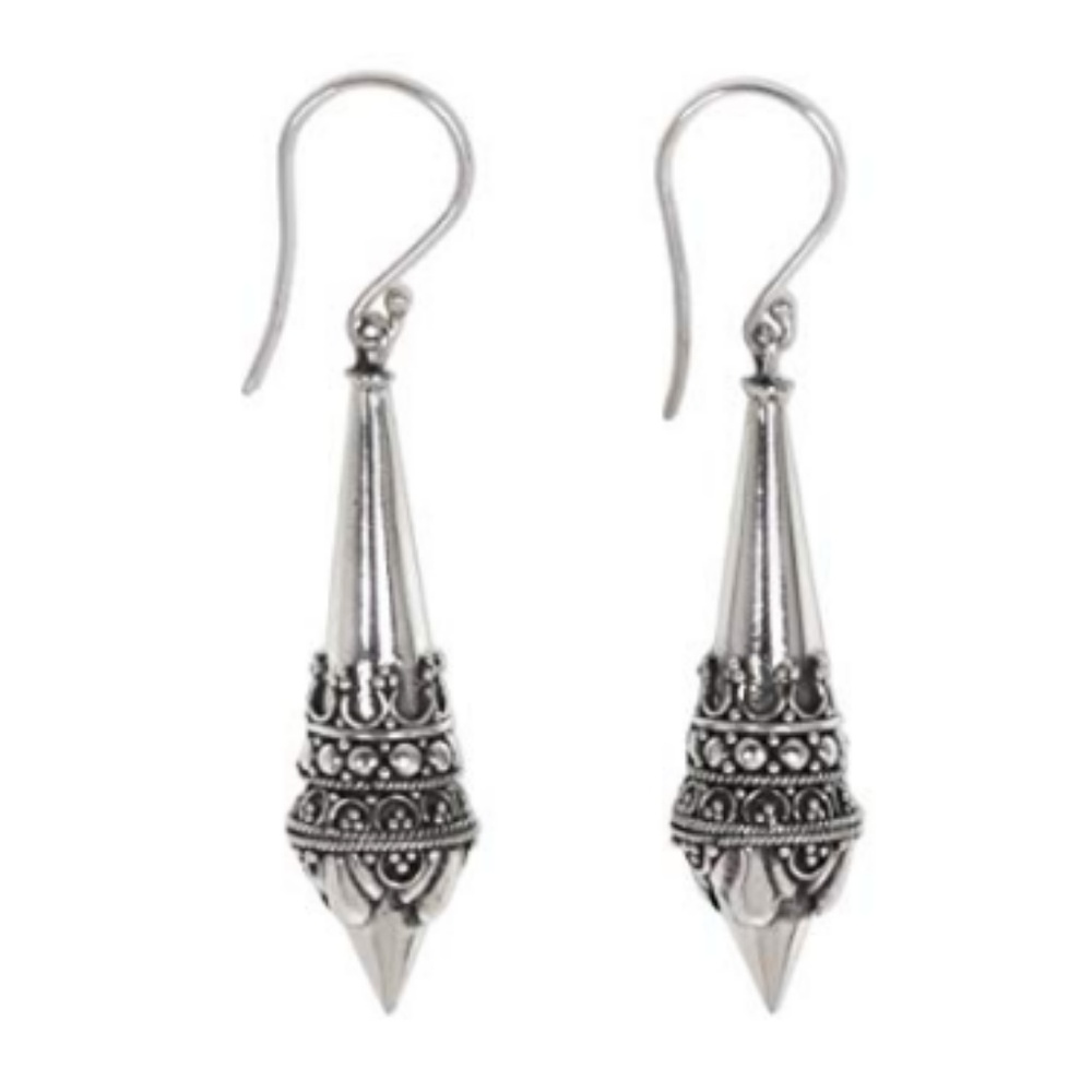 .925 Sterling Silver Dangle Gelgel Mace Earrings
